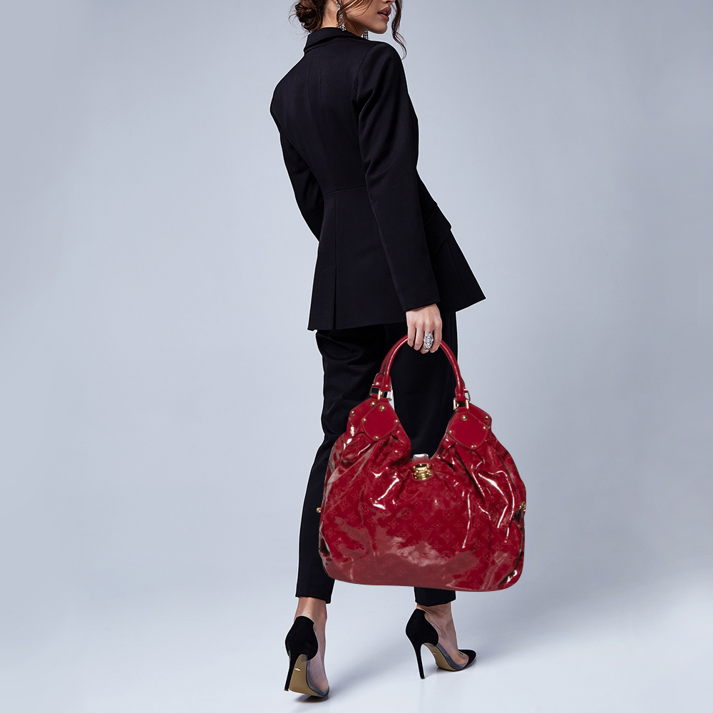 LOUIS VUITTON Cerise Mahina Patent Leather Surya XL Bag - Picture 9 of 9
